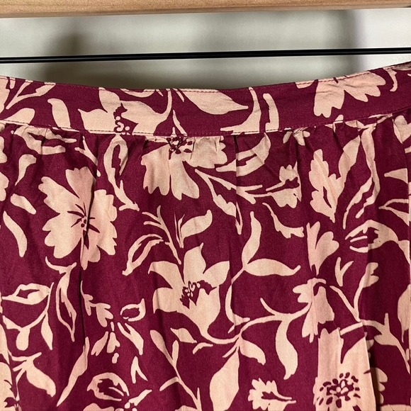 Patrons of Peace Floral Maxi Skirt in Burgundy and Cream - Picture 2 of 13